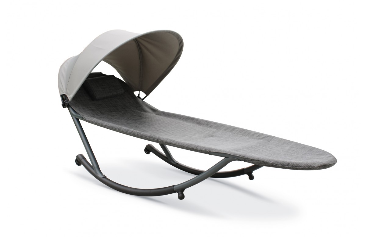 Bain de soleil HOSSEGOR en acier avec brise-soleil - GRIS