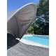 Bain de soleil HOSSEGOR en acier avec brise-soleil - GRIS