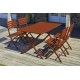 Lot composé d'une table de jardin MARIUS-TB140-TERRA pliante et de 4 chaises MARIUS-CP-TERRA pliantes