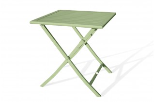 Guéridon de jardin pliant MARIUS (70x70 cm) en aluminium - VERT LAGUNE
