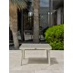 Salon de jardin d'angle OSAKA 5 places aluminium imitation bois gris et aluminium - BLANC
