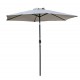 Parasol MARBELLA (diam. 2,7 m) à manivelle en aluminium gris anthracite et polyester - GRIS