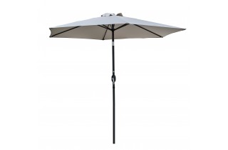Parasol MARBELLA (diam. 2,7 m) à manivelle en aluminium gris anthracite et polyester - GRIS