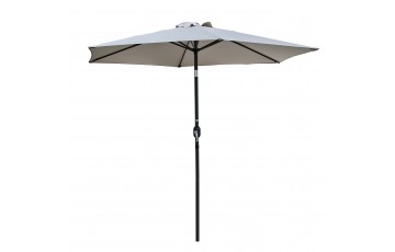 Parasol MARBELLA (diam. 2,7 m) à manivelle en aluminium gris anthracite et polyester - GRIS