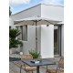 Parasol MARBELLA (diam. 2,7 m) à manivelle en aluminium gris anthracite et polyester - GRIS