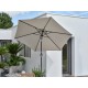 Parasol MARBELLA (diam. 2,7 m) à manivelle en aluminium gris anthracite et polyester - GRIS