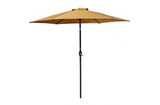 Parasol MARBELLA (diam. 2,7 m) à manivelle en aluminium gris anthracite et polyester - MOUTARDE