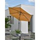Parasol MARBELLA (diam. 2,7 m) à manivelle en aluminium gris anthracite et polyester - MOUTARDE