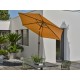 Parasol MARBELLA (diam. 2,7 m) à manivelle en aluminium gris anthracite et polyester - MOUTARDE