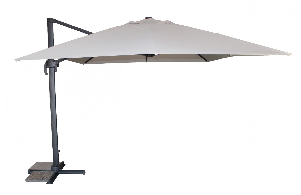 Parasol déporté SEVILLA (4x3 m) en aluminium gris anthracite et polyester - GRIS