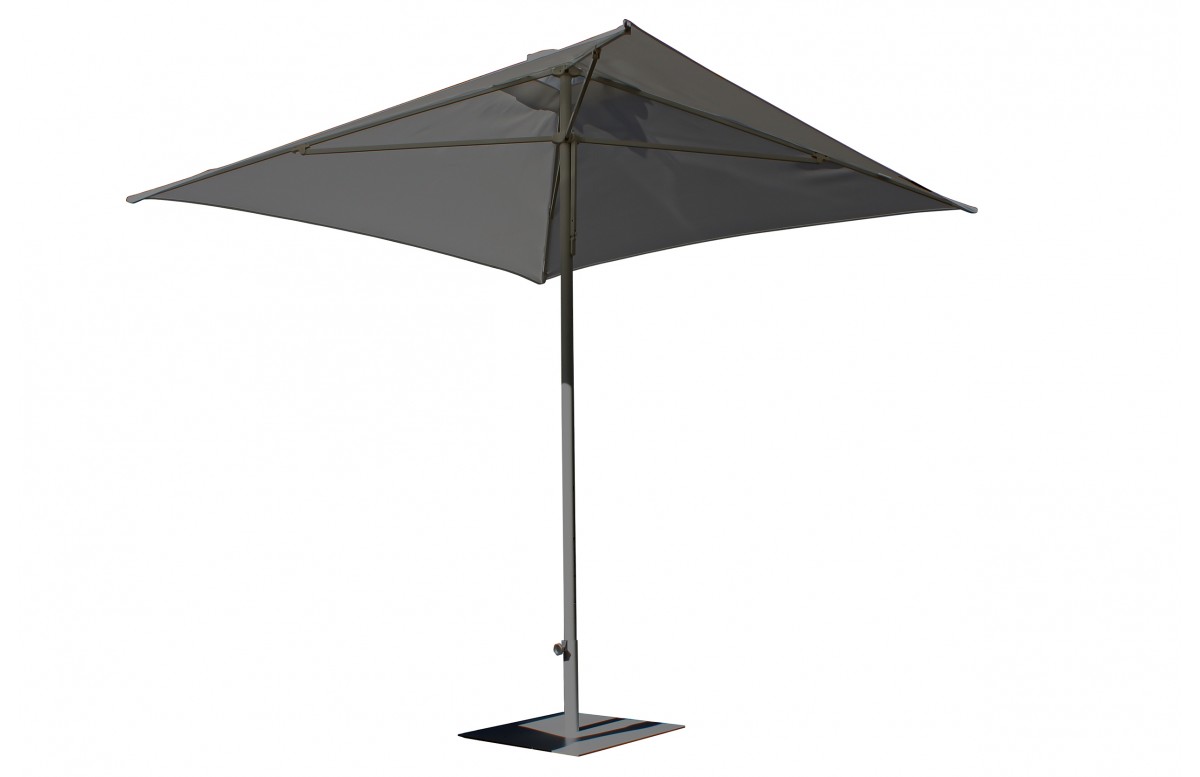 Parasol ouverture push-up EOLO (250x250 cm) en aluminium laqué et toile OLEFIN® - GRIS ANTHRACITE