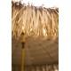Parasol à franges HAWAI (diam. 200 cm) en acier finition bois - MARRON