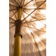 Parasol à franges HAWAI (diam. 200 cm) en acier finition bois - MARRON
