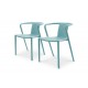 Lot composé de 2 fauteuils de jardin DIEGO-FT-AZUR empilables