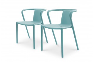 Lot composé de 2 fauteuils de jardin DIEGO-FT-AZUR empilables