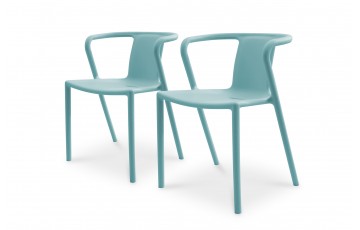 Lot composé de 2 fauteuils de jardin DIEGO-FT-AZUR empilables