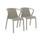 Lot composé de 2 fauteuils de jardin FADO-FT-TAUPE empilables