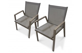 Lot composé de 2 fauteuils de jardin FLORIDE-FT-QUARTZ empilables