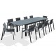 Lot composé d'une table de jardin MIAMI-TB300 avec rallonge et de 10 fauteuils ALU-MIAMI-FT empilables