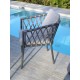 Lot composé d'une table de jardin ronde PILAT-TB129 et de 6 fauteuils PILAT-FT empilables