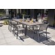 Lot composé d'une table de jardin STOCKHOLM-TB300-CER avec rallonge et de 8 chaises STOCKHOLM-CH empilables