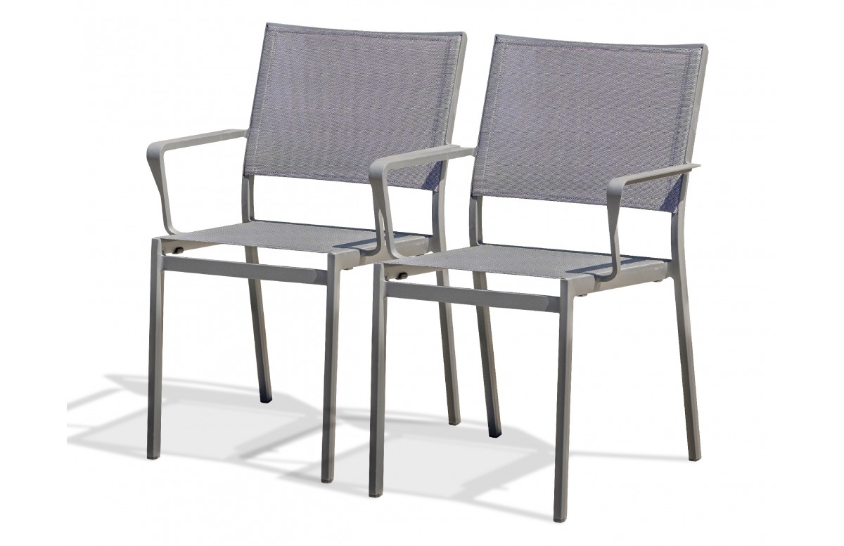 Lot composé de 2 fauteuils de jardin STOCKHOLM-FT empilables