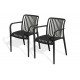 Lot composé de 2 fauteuils de jardin TIAGO-FT-NOIR empilables