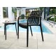 Lot composé de 2 fauteuils de jardin TIAGO-FT-NOIR empilables
