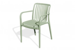 Fauteuil de jardin empilable TIAGO en polypropylène - OLIVE