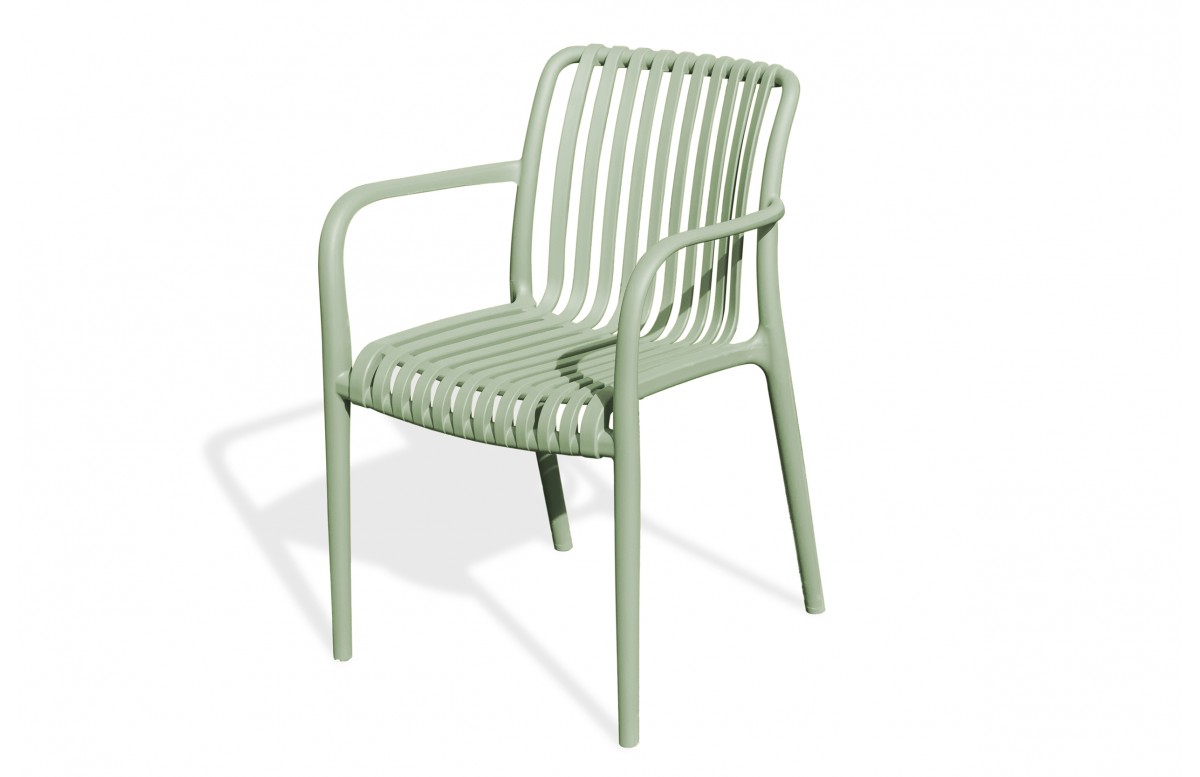 Fauteuil de jardin empilable TIAGO en polypropylène - OLIVE