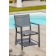 Lot composé d'un table de jardin TOLEDE-TB300-NOIR avec rallonge et de 8 fauteuils TOLEDE-FT empilables