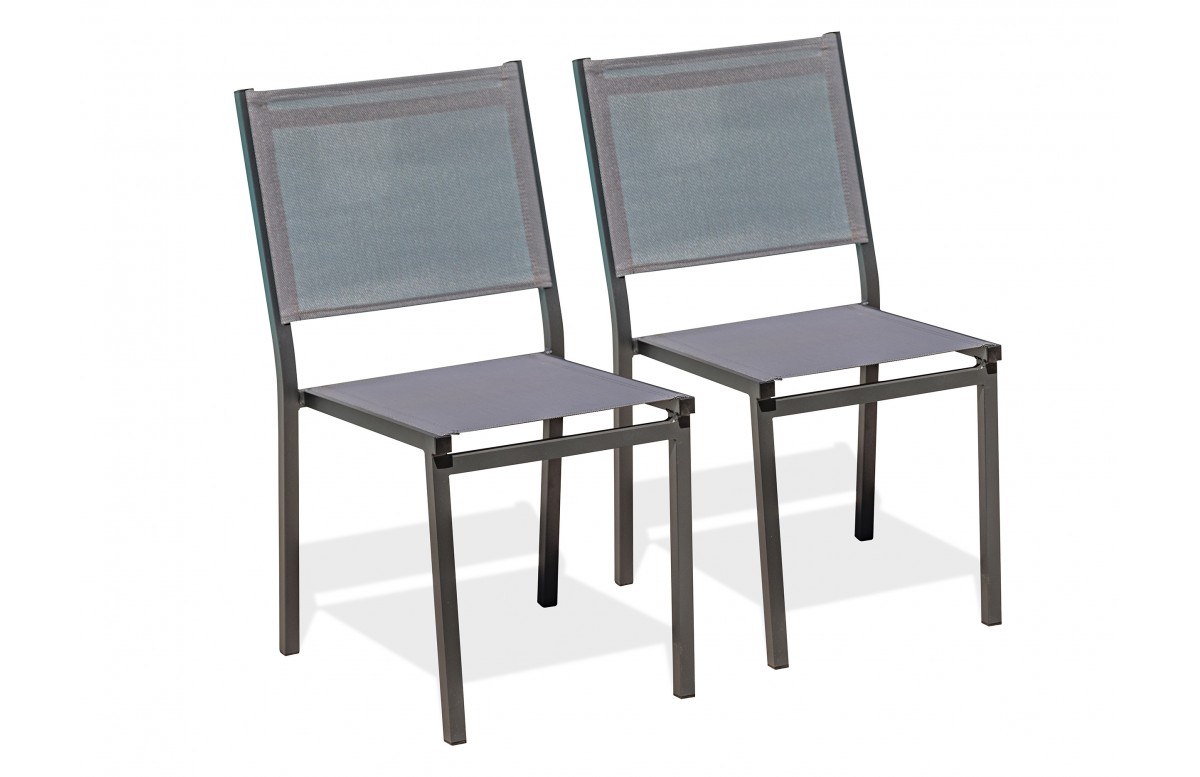 Lot composé de 2 chaises de jardin TOLEDE-CH empilables