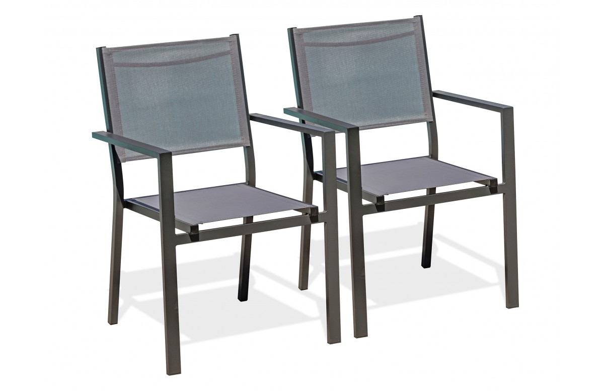 Lot composé de 2 fauteuils de jardin TOLEDE-FT empilables
