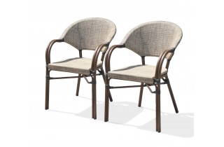 Lot composé de 2 fauteuils de jardin USHUAIA-FT empilables