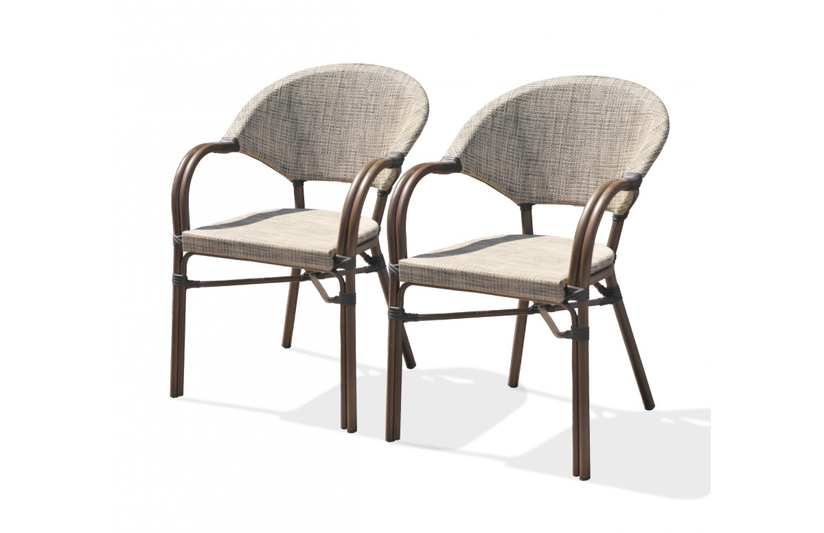 Lot composé de 2 fauteuils de jardin USHUAIA-FT empilables