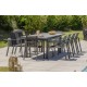 Lot composé d'une table de jardin VENISE-TB250 avec rallonge et de 10 fauteuils ALU-MIAMI-FT empilables