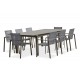 Lot composé d'une table de jardin ZAHARA-TB240 avec rallonge et de 8 fauteuils ZAHARA-FT empilables