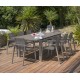Lot composé d'une table de jardin ZAHARA-TB240 avec rallonge et de 8 fauteuils ZAHARA-FT empilables