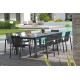 Lot composé d'une table de jardin ALU-MIAMI-TBALU avec rallonge et de 8 fauteuils ALU-MIAMI-FT empilables