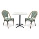 Lot composé d'une table de jardin BISTRO-TB70-TRZ et de 2 fauteuils BISTRO-FT-TEX-VERT empilables