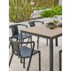 Lot composé d'une table BOSTON-TB150 et de 6 fauteuils de jardin empilables DIEGO-FT-GRISANTH