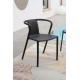 Lot composé d'une table BOSTON-TB150 et de 6 fauteuils de jardin empilables DIEGO-FT-GRISANTH