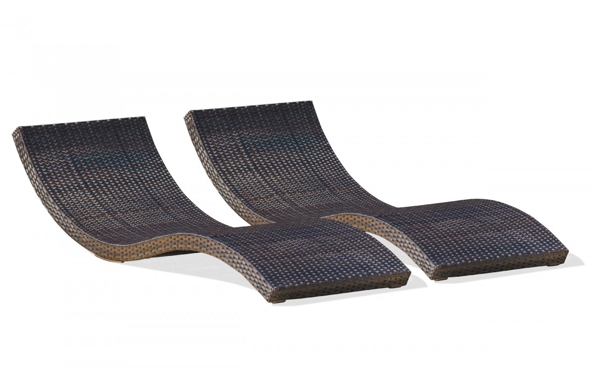 Lot composé de 2 bains de soleil CANCUN-CL-CHOCO empilables