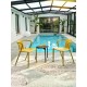 Lot composé de 2 fauteuils de jardin DIEGO-FT-MOUTARDE empilables