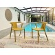 Lot composé de 2 fauteuils de jardin DIEGO-FT-MOUTARDE empilables