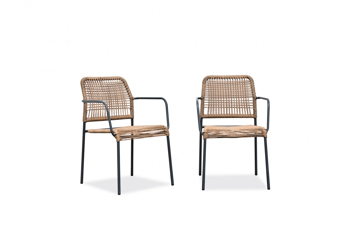 Lot composé de 2 fauteuils de jardin empilables MARCEAU-FT-ANTH