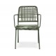 Fauteuil de jardin empilable MARCEAU en corde et acier - OLIVE