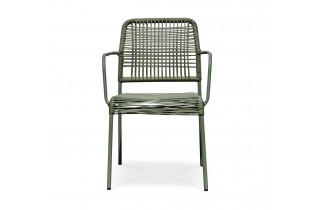 Fauteuil de jardin empilable MARCEAU en corde et acier - OLIVE