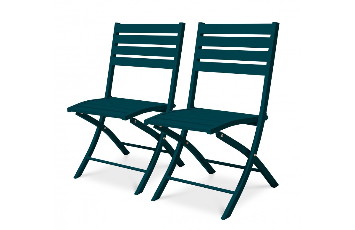 Lot composé de 2 chaises de jardin pliantes MARIUS-CP-CANARD