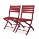 Lot composé de 2 chaises de jardin pliantes MARIUS-CP-CARMIN